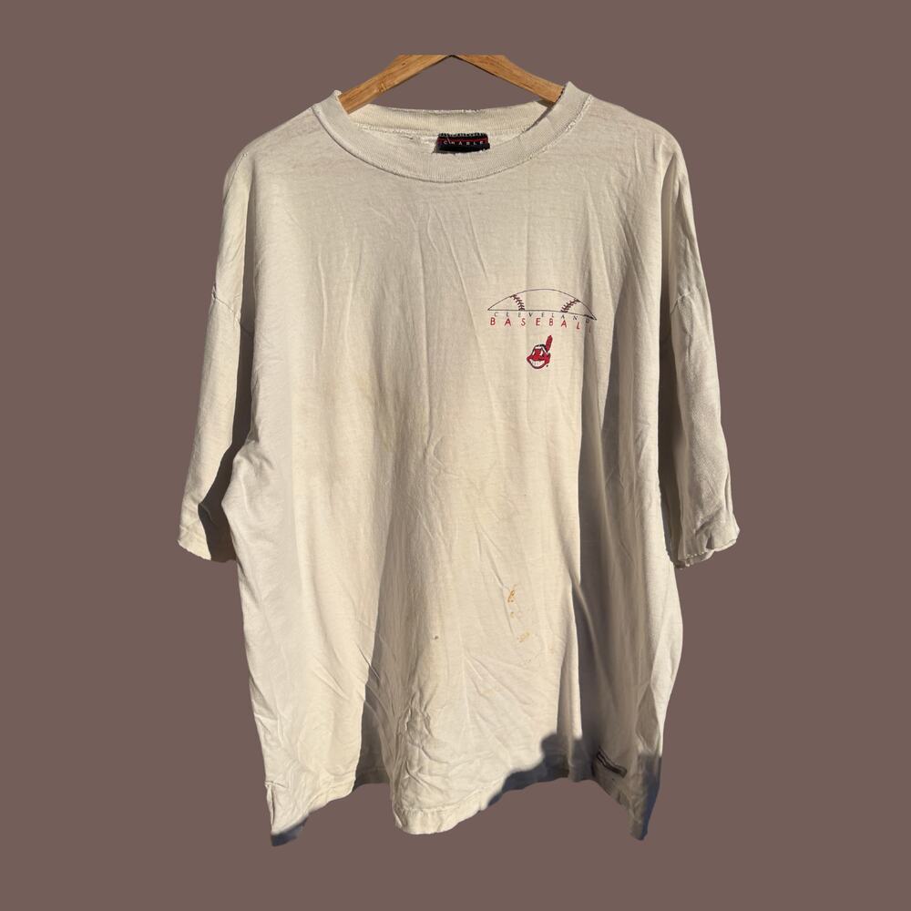 Cleveland Baseball Tee | Distressed Graphic | Size XL | Vintage